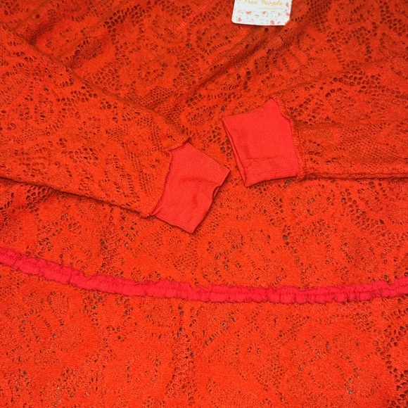 NWT Free People Not Cold In This Top In Red Size XS OVERSIZED - Picture 10 of 11